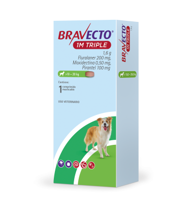 Bravecto 1M Triple 1,6 G - 10 a 20 kgs