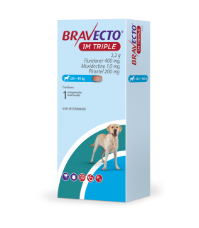 Bravecto 1M Triple 3.2 G - 20 a 40 kgs