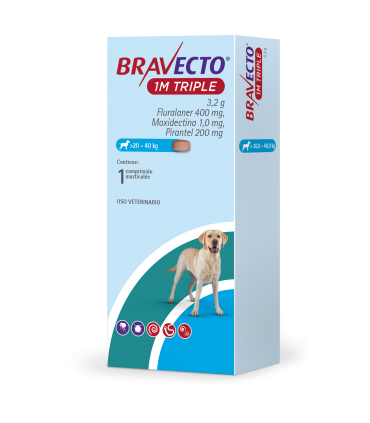 Bravecto 1M Triple 3.2 G - 20 a 40 kgs